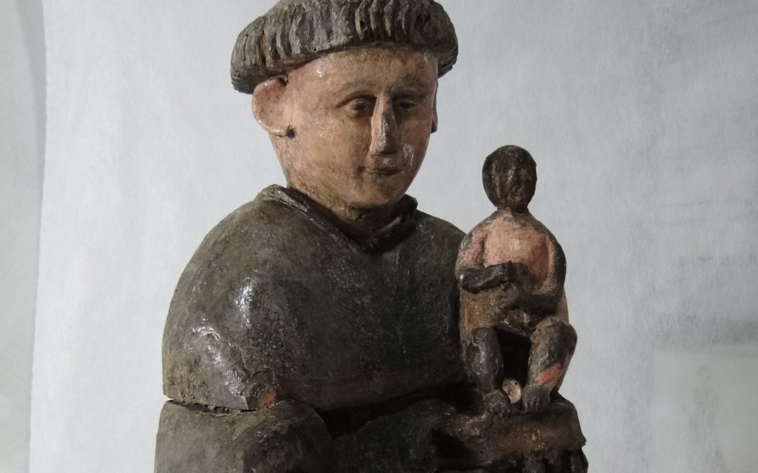 Sculpture de Saint Maurice en bois polychrome, Saint Etienne, Auvergne-Rhône-Alpes, Loire (42)