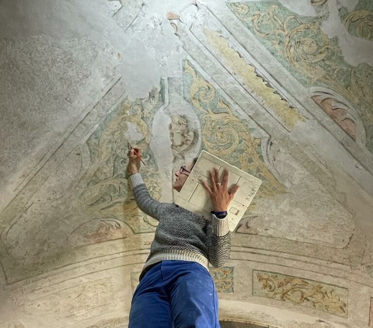 Restauration des peintures murales du XVIIe des frères Borboni, Villefranche-sur-Saône, Rhône (69)